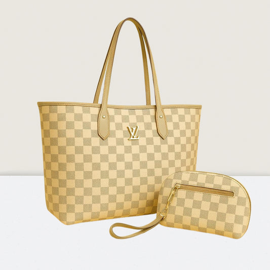 Black Geometric Chess 2 Pcs Set Tote