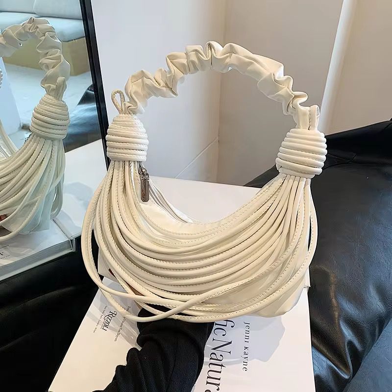 White Crescent Hobo Bag