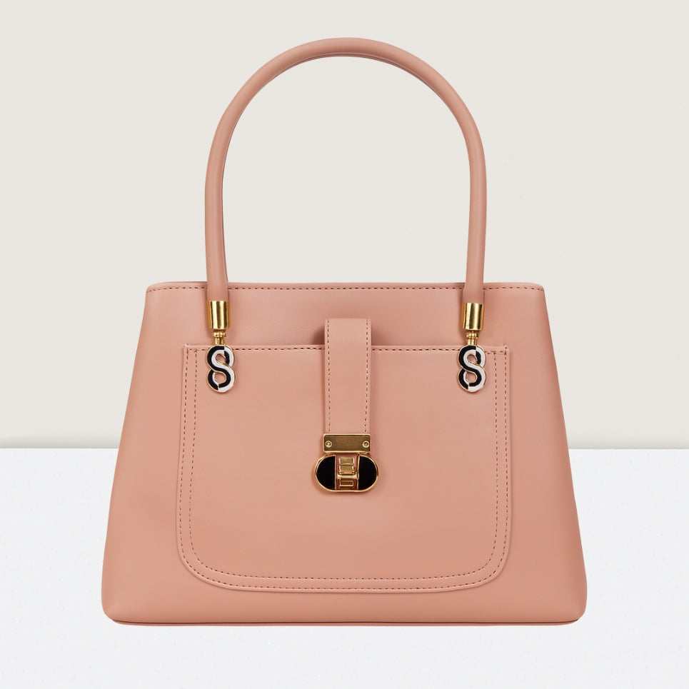 Triple Zip Maroon Formal Handbag