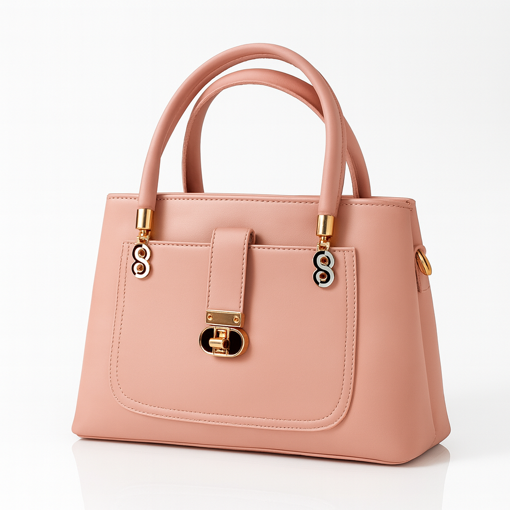 Triple Zip Pink Formal Handbag