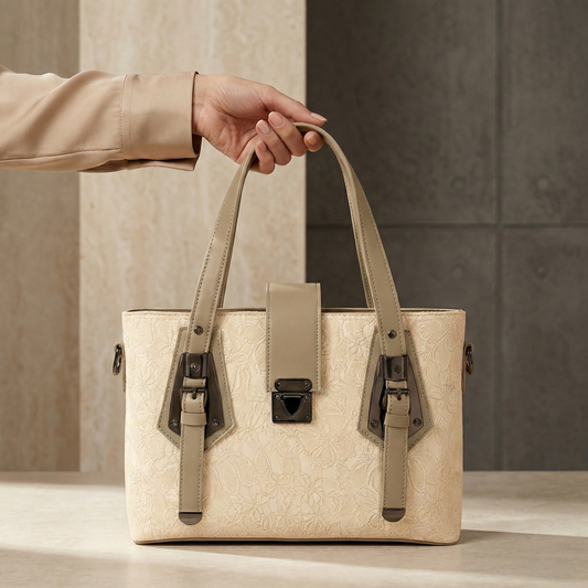 Beige Fluer Tote
