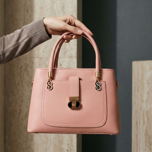 Triple Zip Pink Formal Handbag