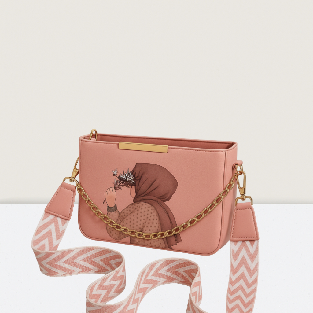 Pistachio Hijab Canvas Cross Body Bag