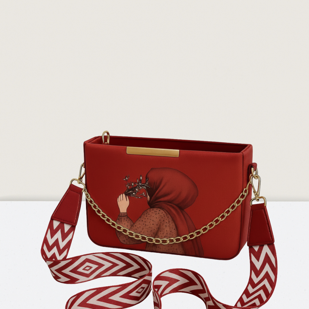 Pistachio Hijab Canvas Cross Body Bag