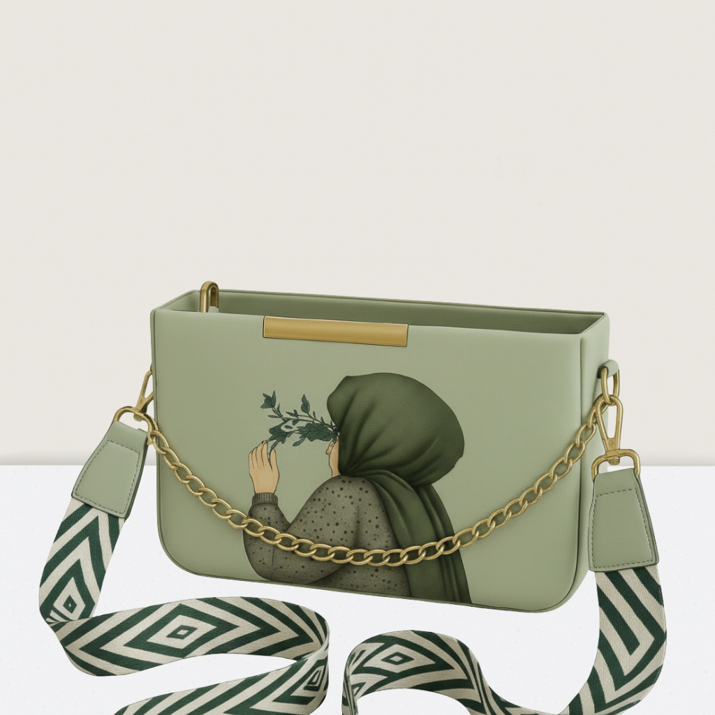 Pistachio Hijab Canvas Cross Body Bag