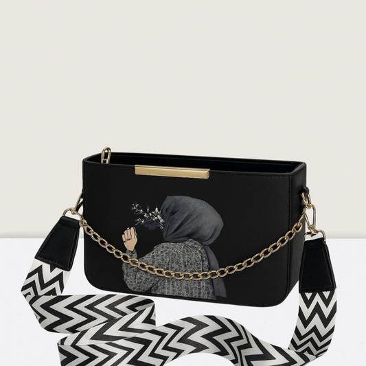Black Hijab Canvas Cross Body Bag