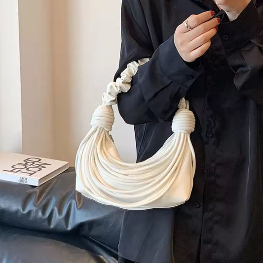 White Crescent Hobo Bag